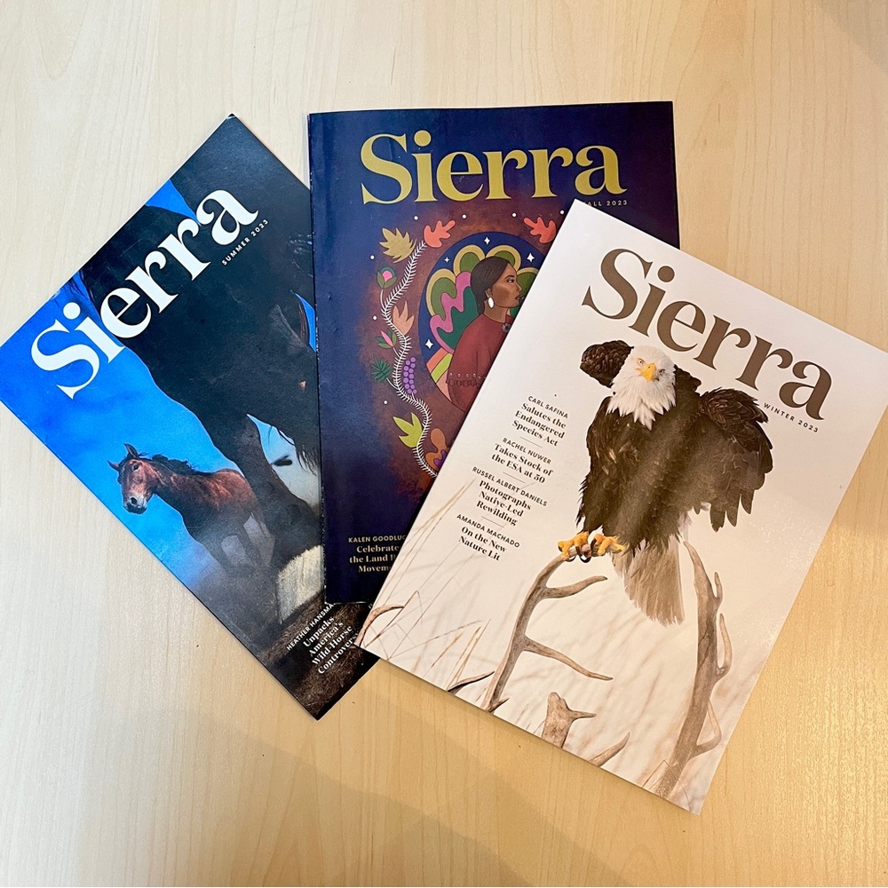 3 Sierra Magazines ‘23. Summer/Fal/Winter. Nature Lovers Set. Sierra Club.
